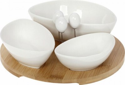 Cryspo Trio Ορντερβιέρα 3 Θέσεων Πορσελάνη/Ξύλο 'Lotos Bamboo' 65000136